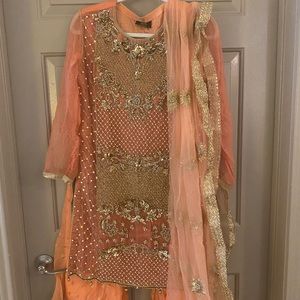Beautiful salmon gharara Pakistani/ Indian outfit